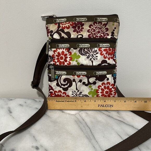 LeSportsac Floral Crossbody Bag - Red and Brown - Picture 4 of 9